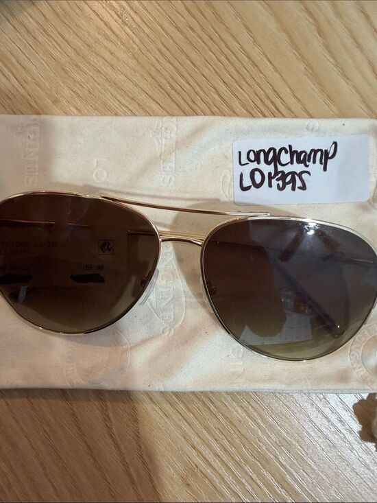 LONGCHAMP LO139S 712 Gold Aviator Full Rim Gradient Sunglasses 59-14-140 $169